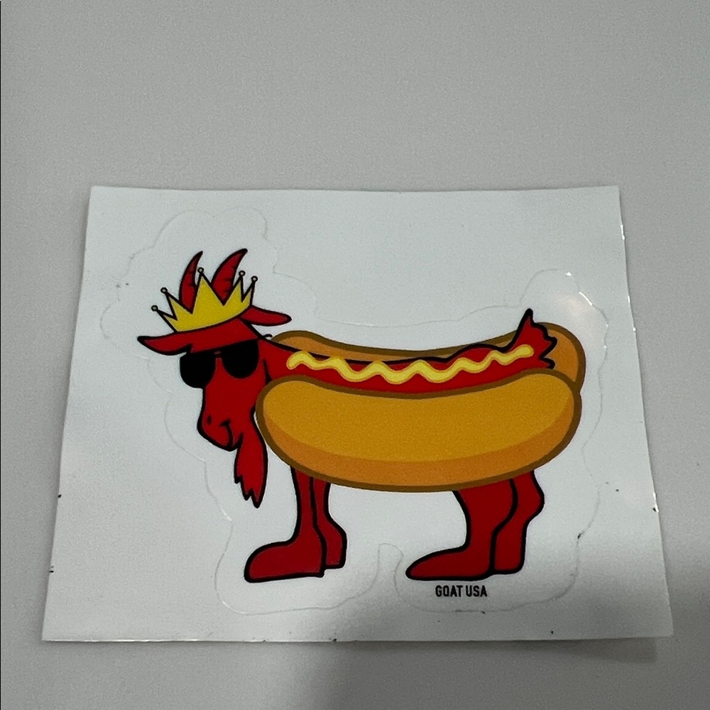 GOAT USA Red Hot Dog Goat Sticker - Fun Party Favor